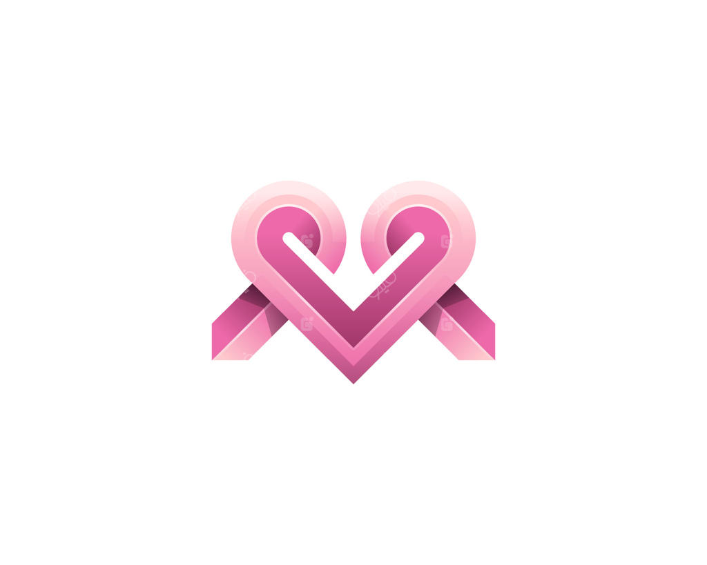 لوگوی خلاقانه قلب با حرف M