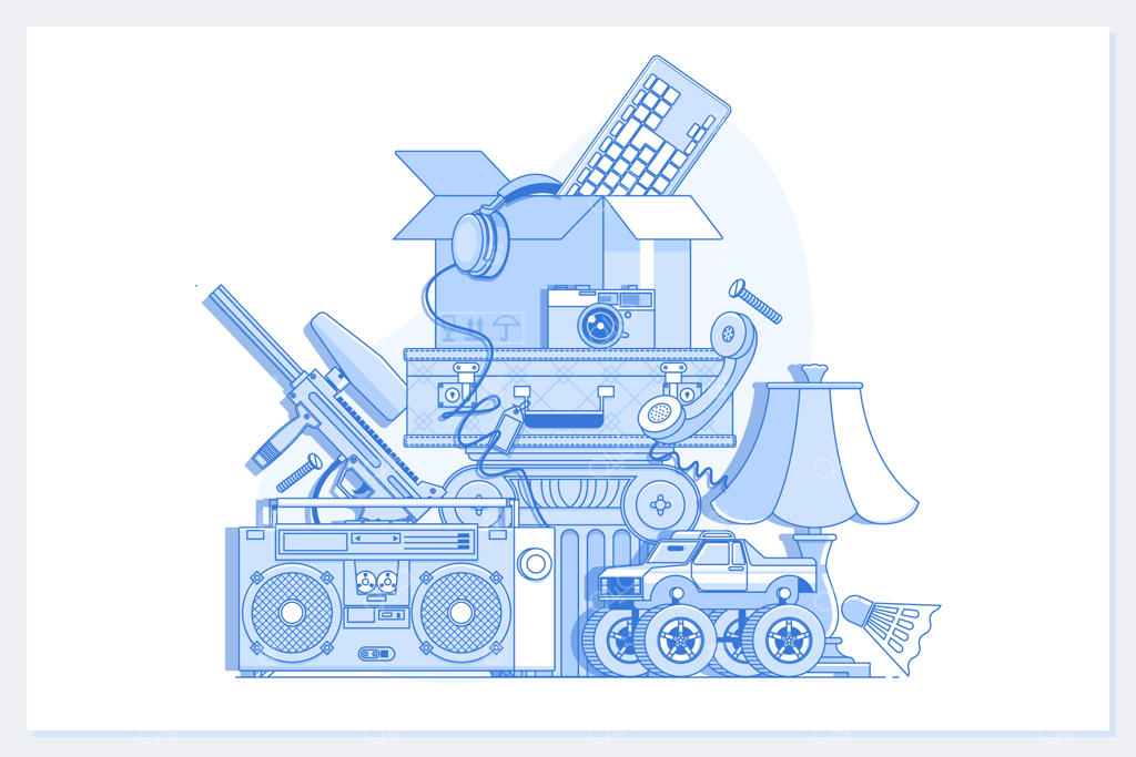 بنر حراج خانگی با انواع وسایل منزل