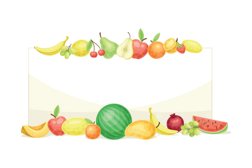 تصویر نزدیک از قاب مستطیلی میوه‌های رسیده و تازه از باغ