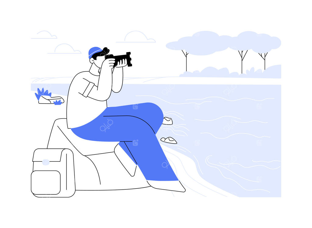 تصویرسازی‌های کارتونی و جدا شده عکاسی منظره