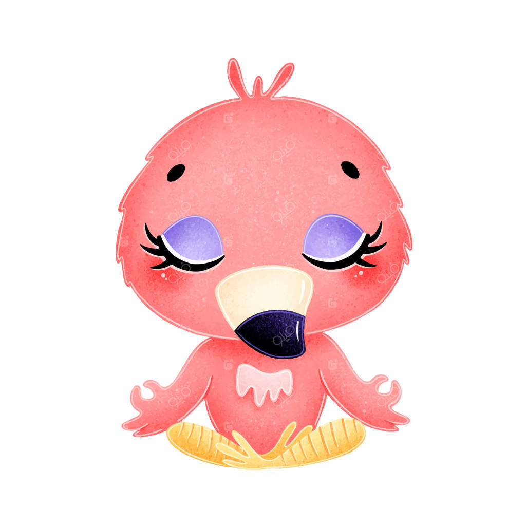 حیوانات کارتونی بامزه مراقبه می‌کنند: مدیتیشن فلامینگوها