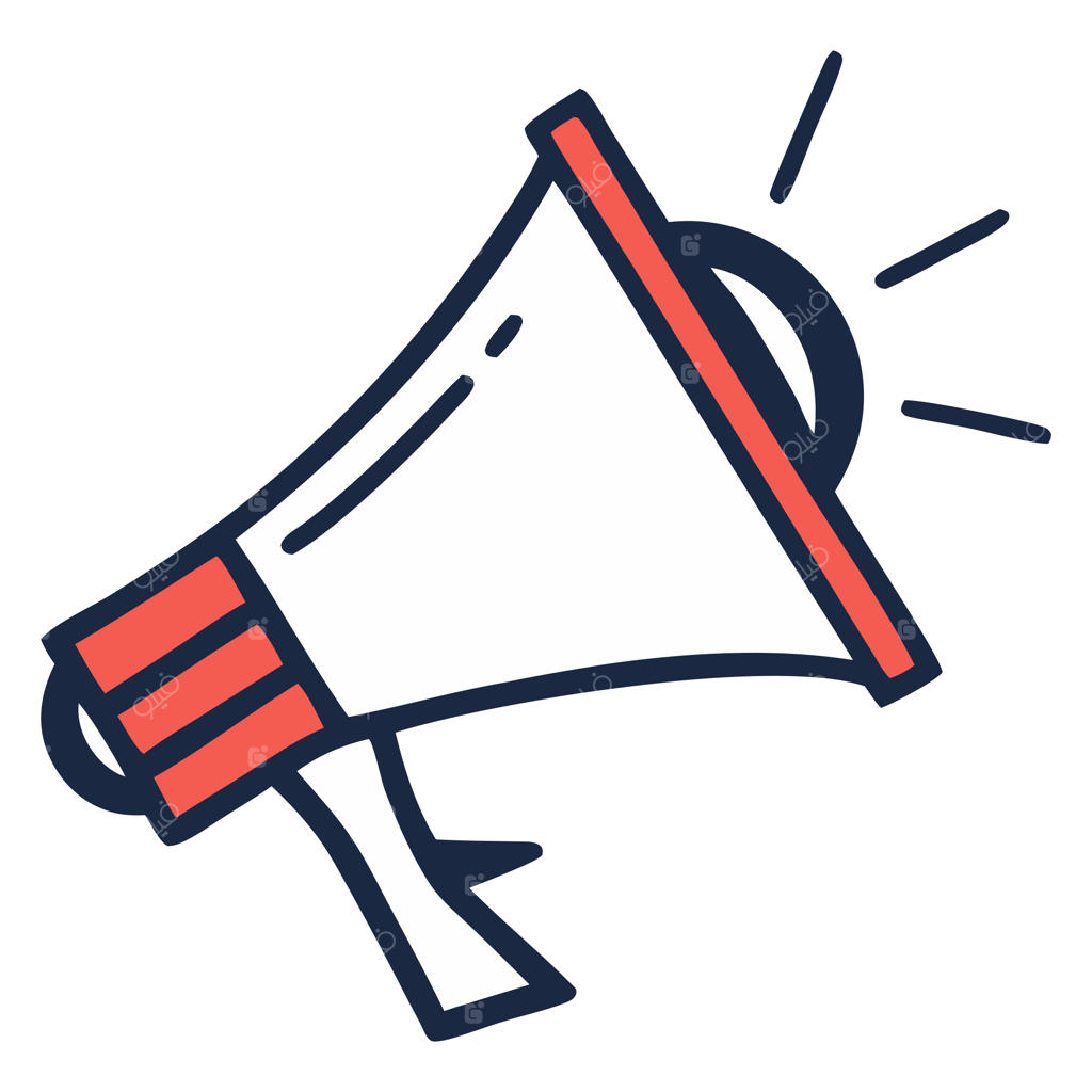 آیکون بلندگو در پس‌زمینه سفید