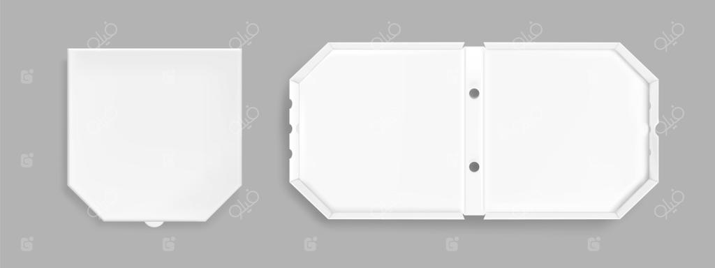 نمای بالای جعبه پیتزا واقعی