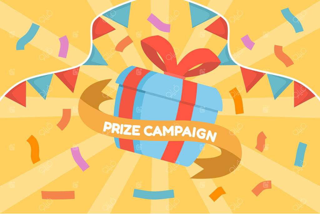 مفاهیم کمپین‌ها و رویدادهای هدیه، تبلیغات و جوایز شبکه‌های اجتماعی، بسته‌های هدیه، بنرها، تزئینات و بیشتر. طراحی و تصویرسازی روی پس‌زمینه‌ها.