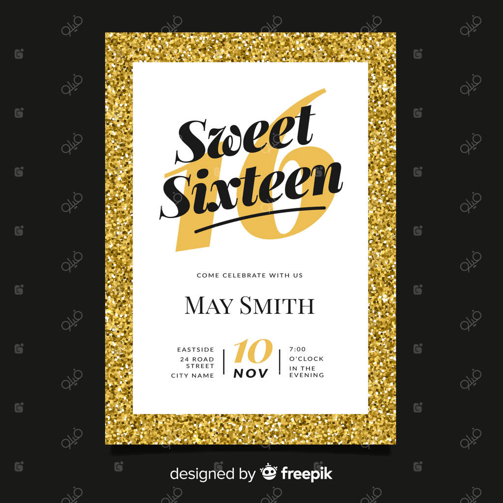 دعوت‌نامه جشن تولد شانزده سالگی