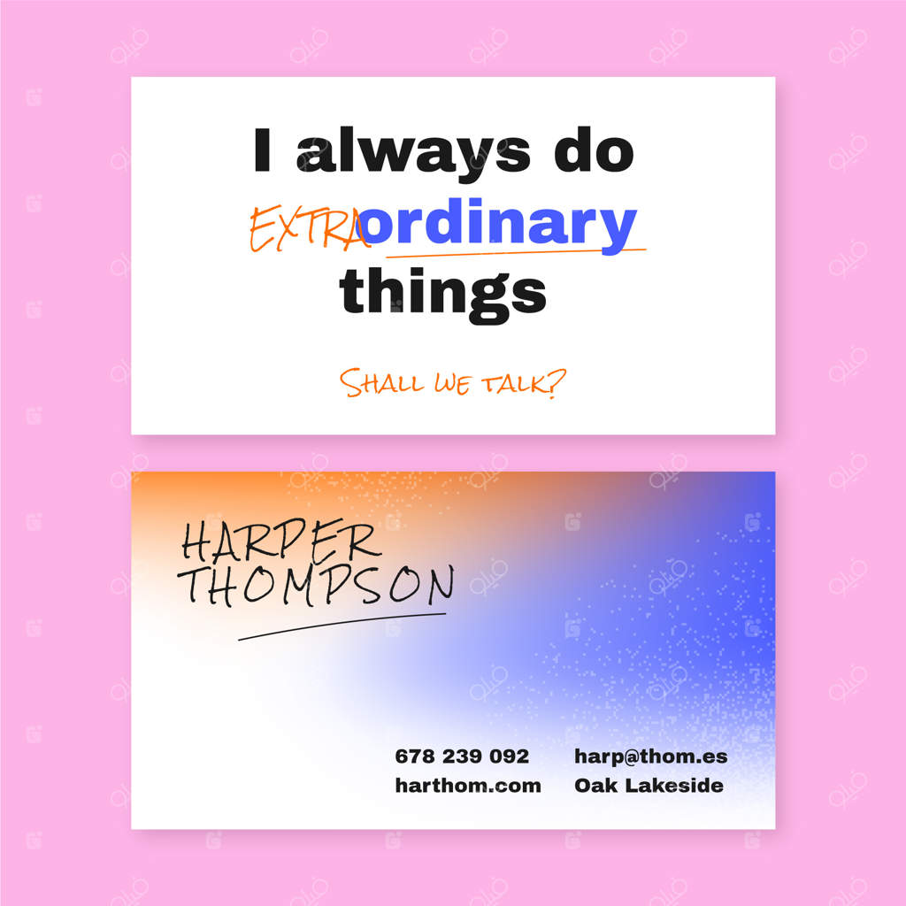 قالب کارت ویزیت با گرادیانت رنگارنگ