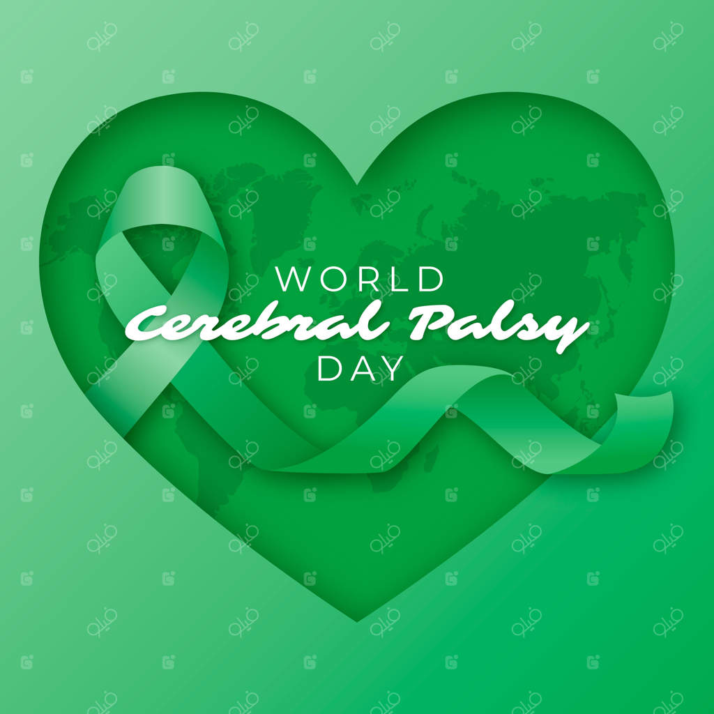 تصویرسازی روز جهانی فلج مغزی با قلب و واقع‌گرایانه