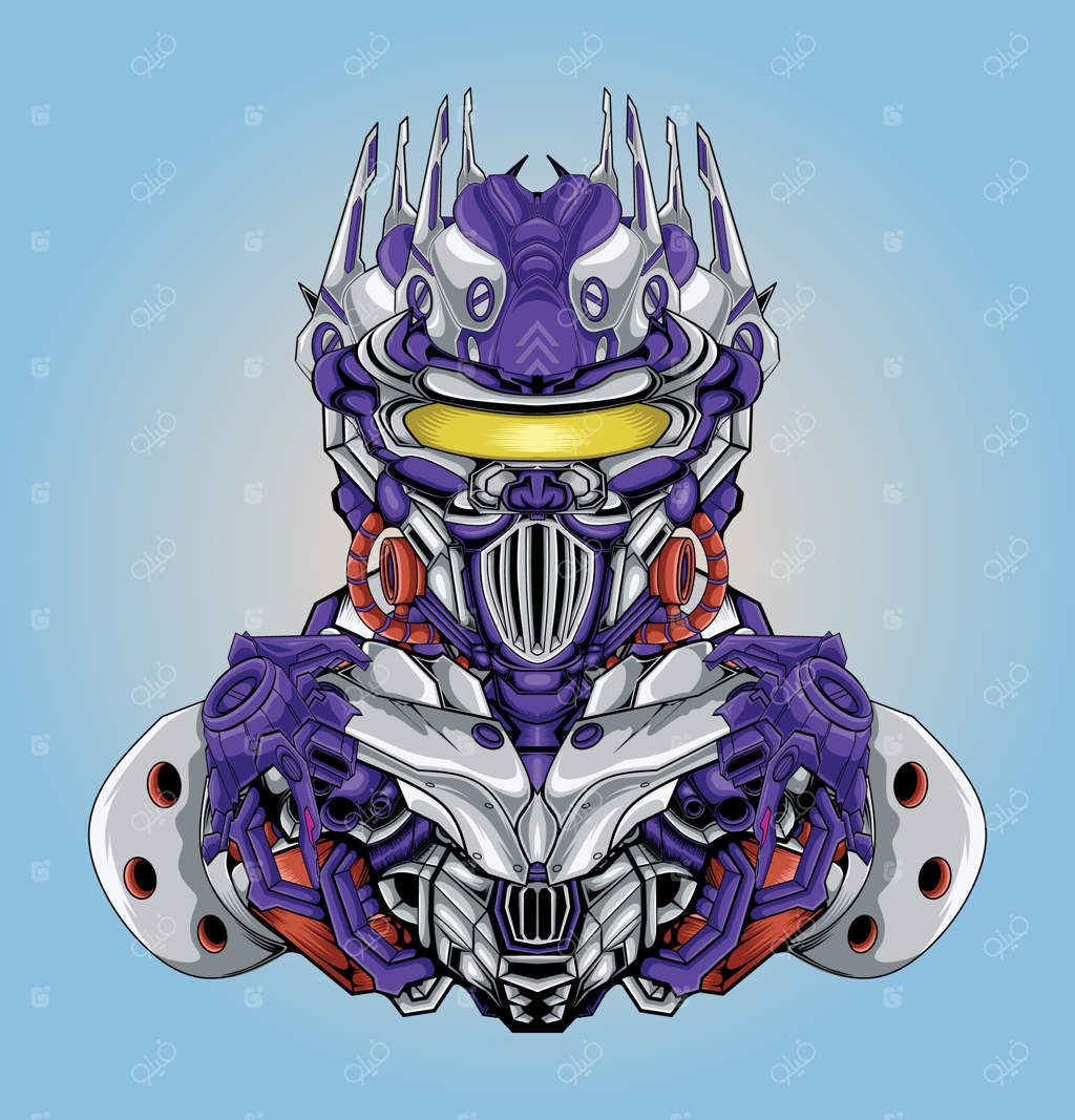 تصویرسازی ربات سایبرپانک