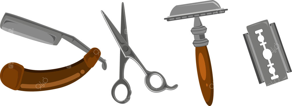 تصویری هنری از ابزارهای قدیمی آرایشگاه مردانه