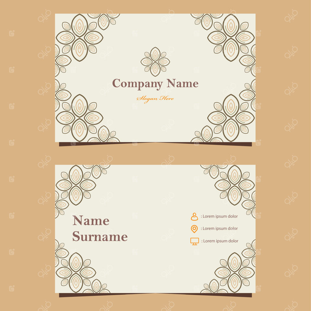 الگوی کارت ویزیت گل‌دار با رنگ‌های ملایم و طبیعی