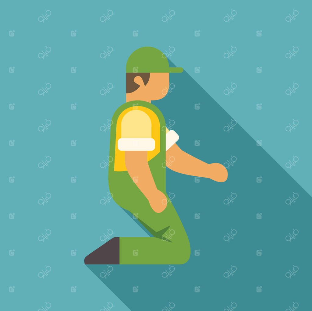 باغبان در حال کاشت بذر در باغچه در حال زانو زدن