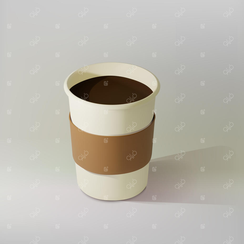 فنجان قهوه کاغذی واقعی‌نما