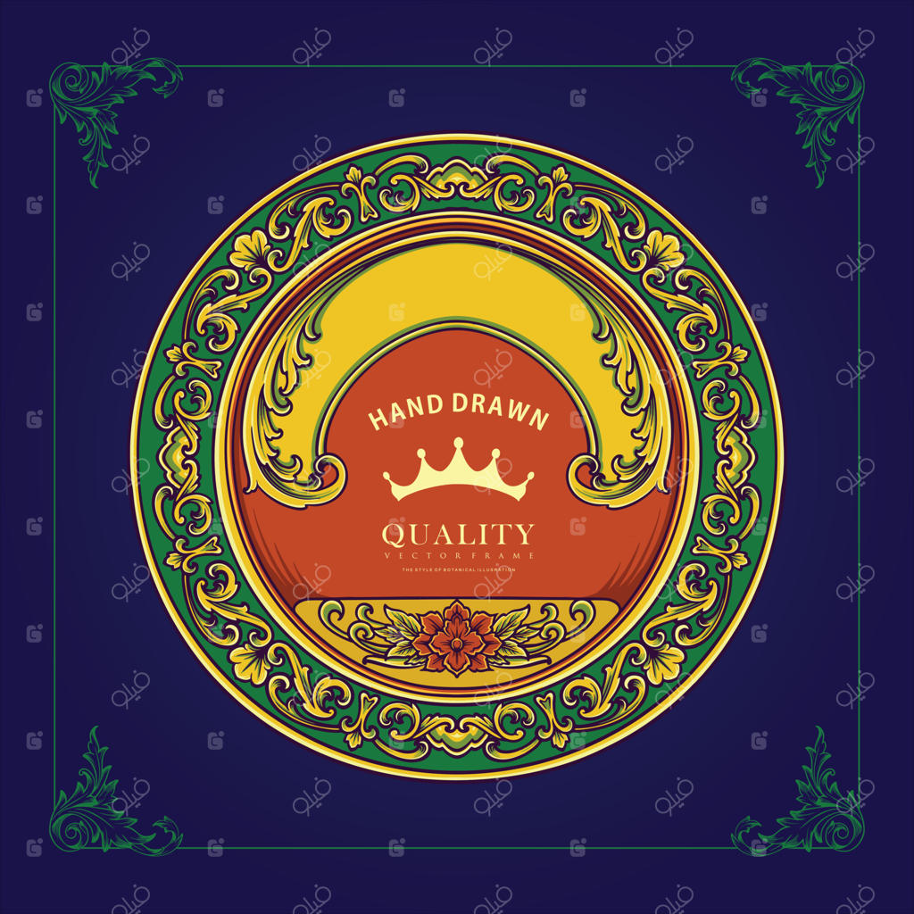 تصویرسازی و نگاره‌های تزئینی وینتیج و شیک برای نشان و لیبل