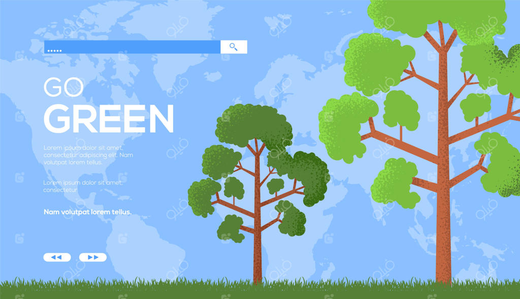 هدر رابط کاربری Eco Tree، ورود به سایت، بنر، سبز شوید