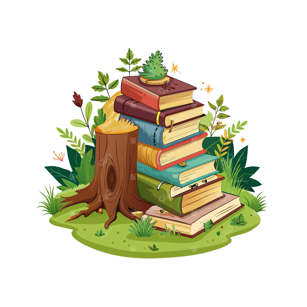 مفهوم تصویرسازی وکتوری از انبوه کتاب‌ها