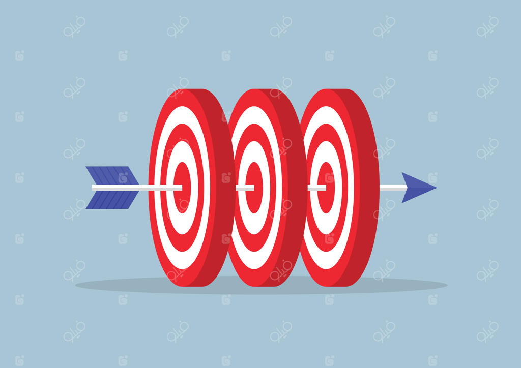 تیری که به مرکز سه هدف برخورد می‌کند