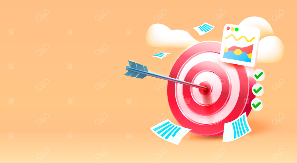 آیکون سه‌بعدی کسب‌وکار: بنر فرود برای هدف‌گذاری صفحه مشاوره