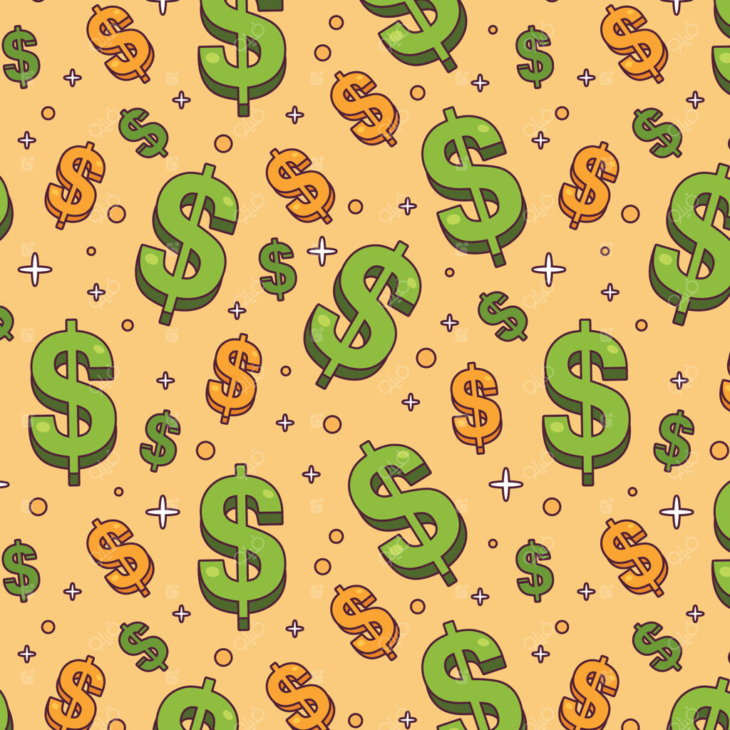 پس‌زمینه با الگوی علامت دلار دست‌کشیده
