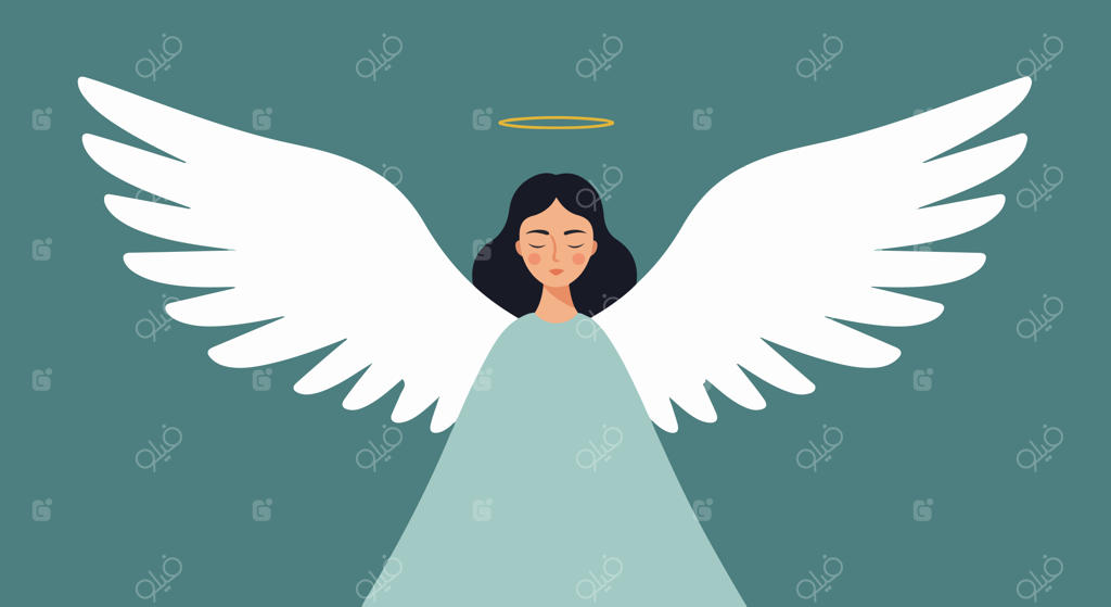 فرشته‌ای آرام با هاله نور