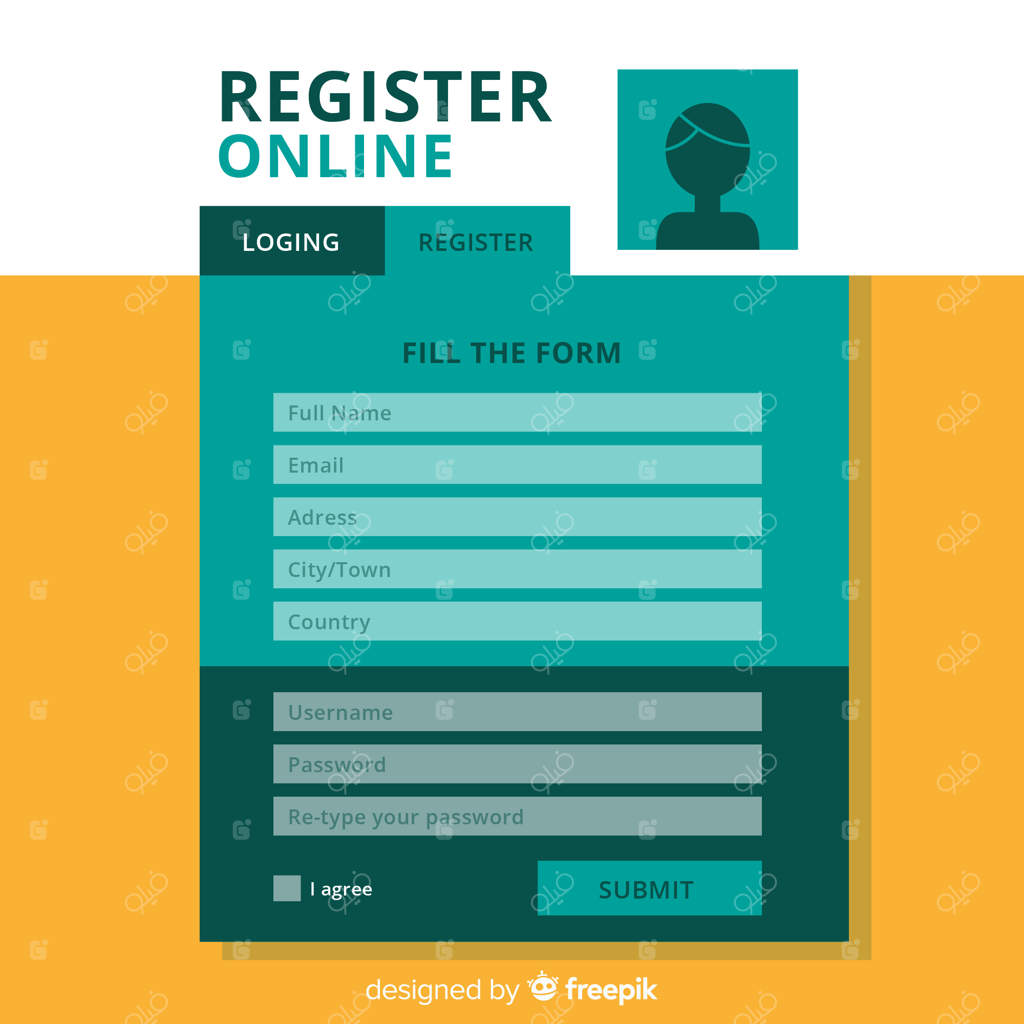 قالب فرم ثبت‌نام مدرن با طراحی ساده و شیک