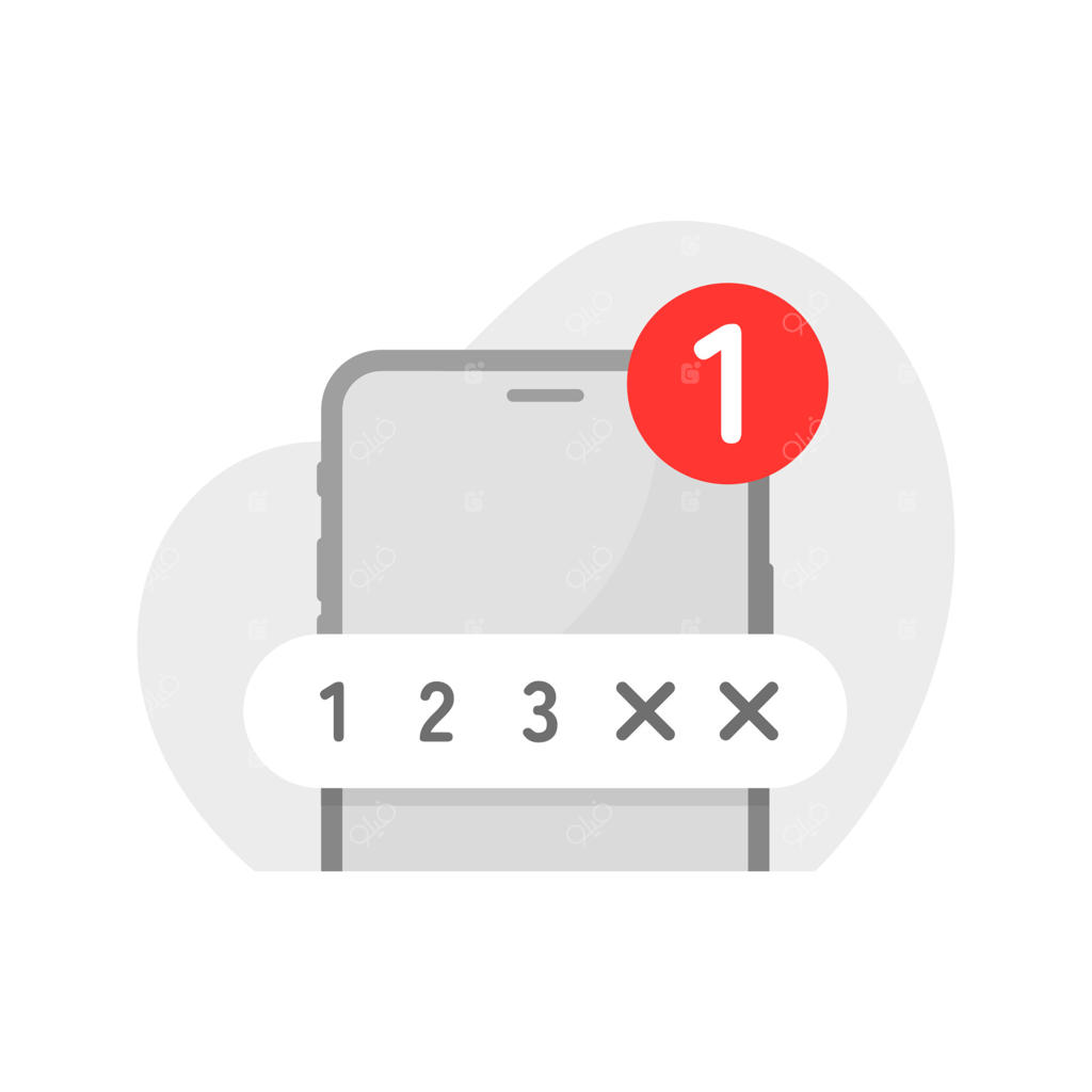 تصویرسازی مفهومی ارسال کد تایید به موبایل با طراحی تخت وکتور EPS10؛ المان گرافیکی مدرن برای صفحه فرود، وضعیت خالی رابط کاربری، اینفوگرافیک و آیکون