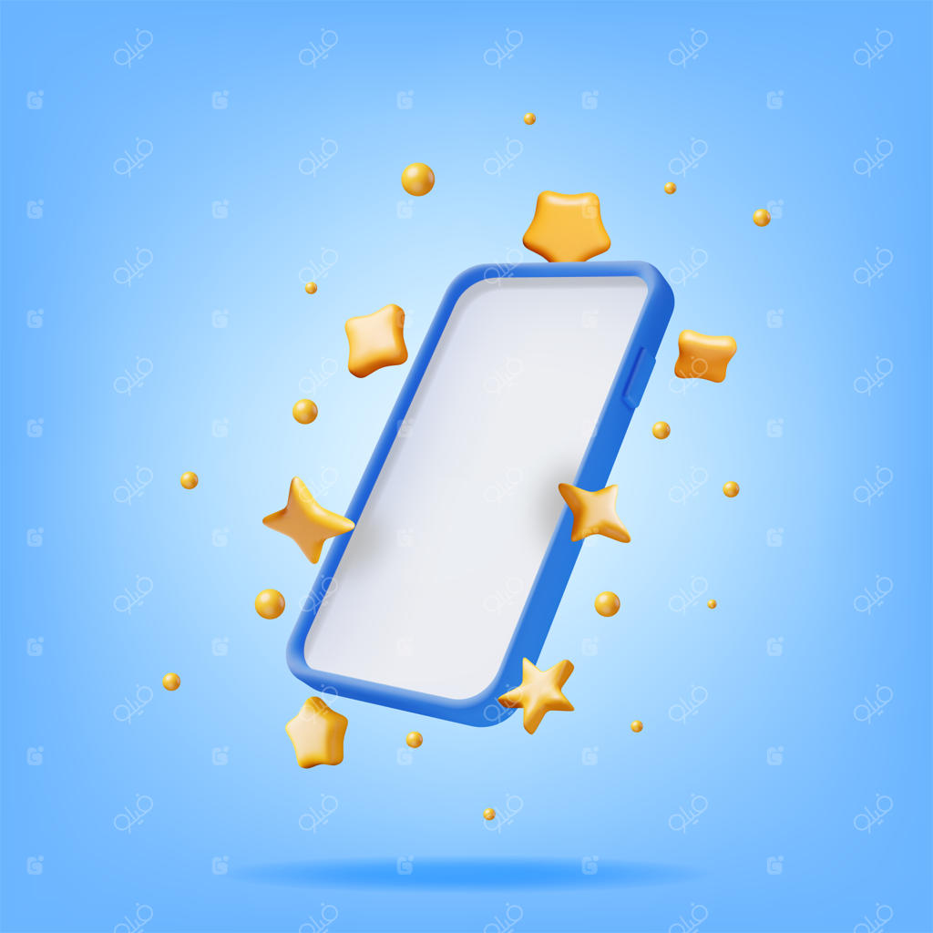 عناصر کاغذپاش سه‌بعدی روی صفحه‌نمایش موبایل: طرح‌های طلایی برای جشن و سورپرایز تولد – وکتور илustration