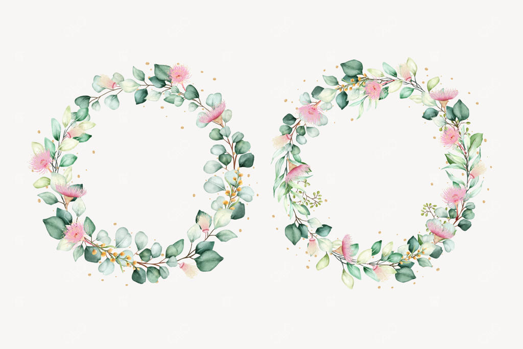 طراحی پس‌زمینه با دسته‌گل دستی اوکالیپتوس