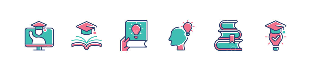 مجموعه آیکون‌های هوش و دانش: فارغ‌التحصیلی، نبوغ، شناخت، موفقیت، مطالعه و آموزش برای وب و اپلیکیشن