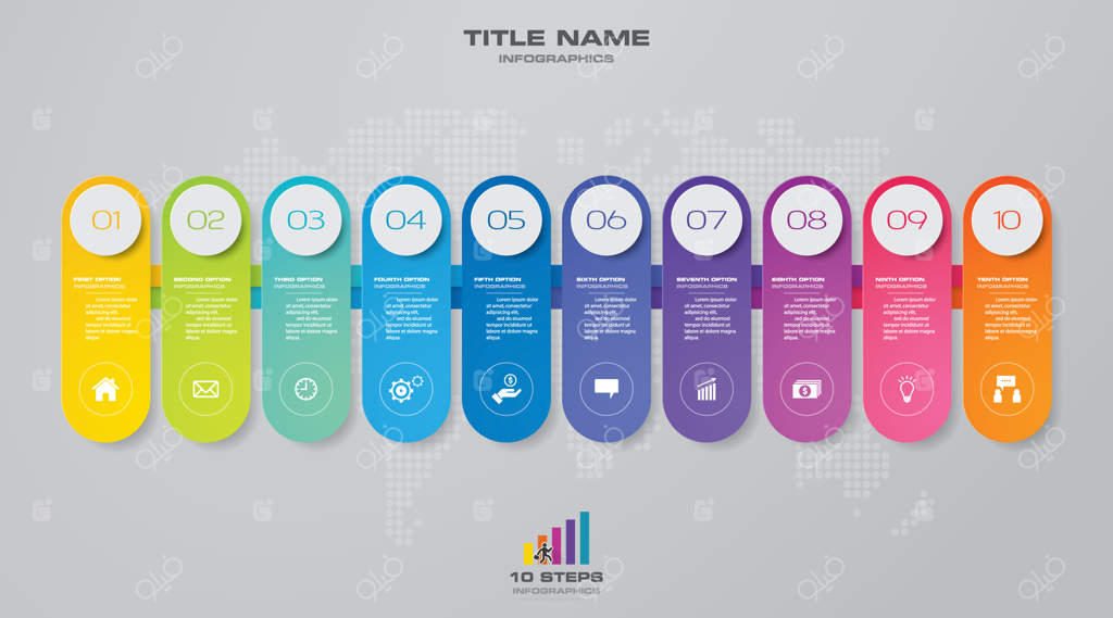 المان اینفوگرافیک نمودار زمانی