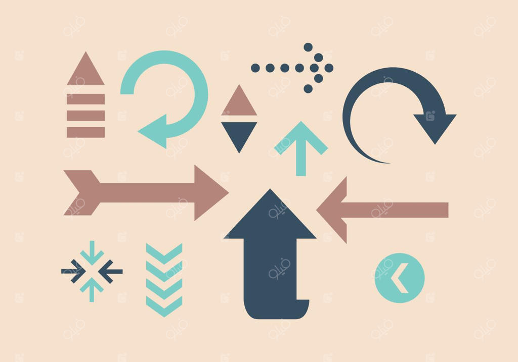 فلش‌های برداری - مجموعه‌ای از پیکان‌ها
