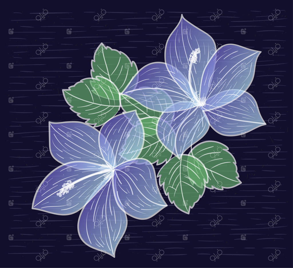 تصویرسازی گل با طراحی دستی وکتوری