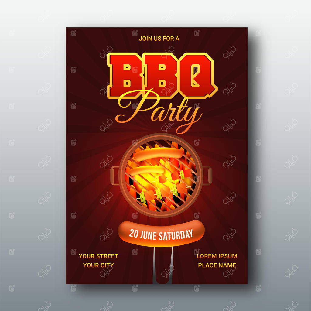 کارت منو یا دعوت‌نامه باربیکیو