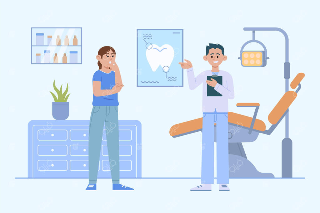 مفهوم مراقبت دندان به سبک طراحی فلت