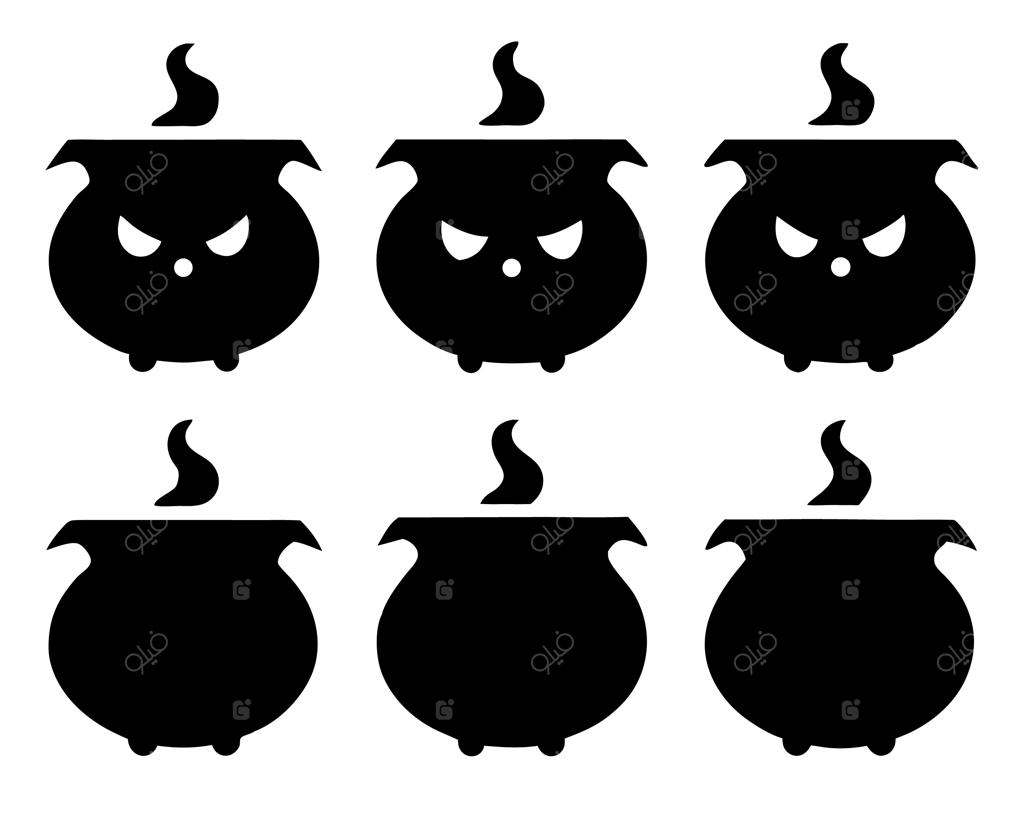 مجموعه آیکون‌های سیلوئت دیگ جادوگری هالووین