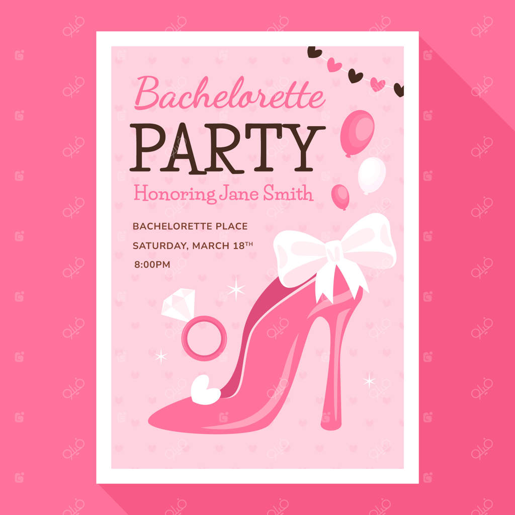 قالب پوستر عمودی برای جشن مجردی دخترانه