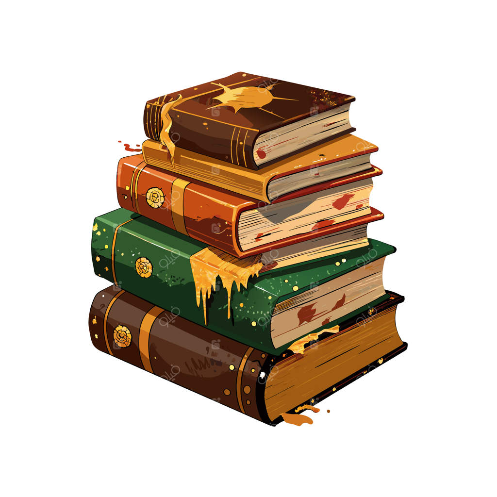 مفهوم طراحی وکتور انباشت کتاب‌ها