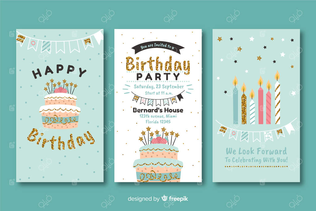 قالب دعوت‌نامه تولد با سبک ساده