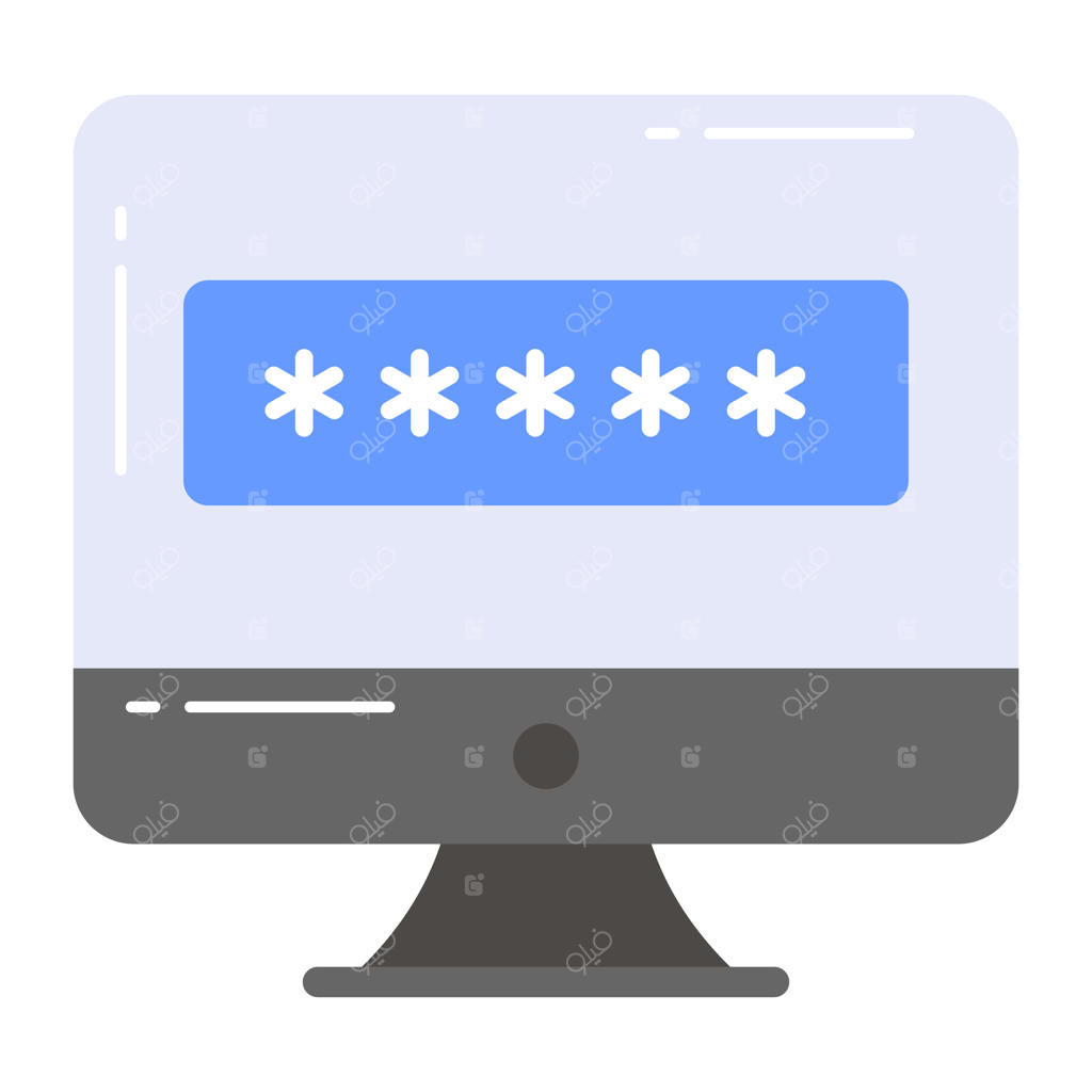 طرح وکتور آیکون امنیت رمز عبور با قابلیت ویرایش و استفاده آسان