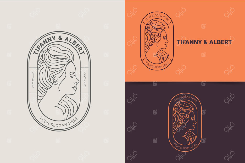 پترن لوگوی زن ساده و خطی