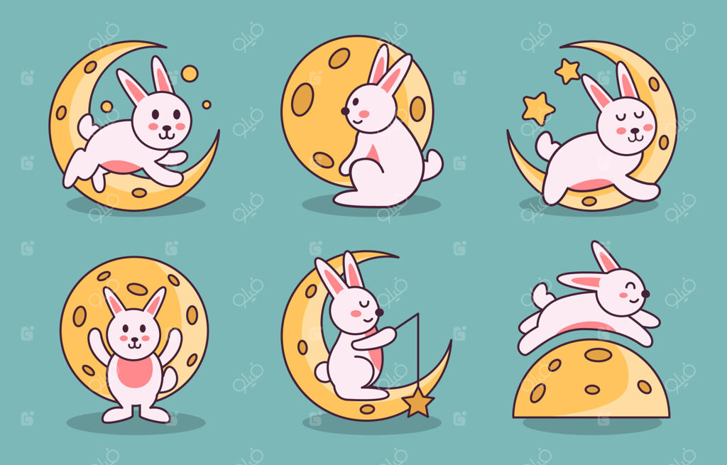آیکون ماه و خرگوش