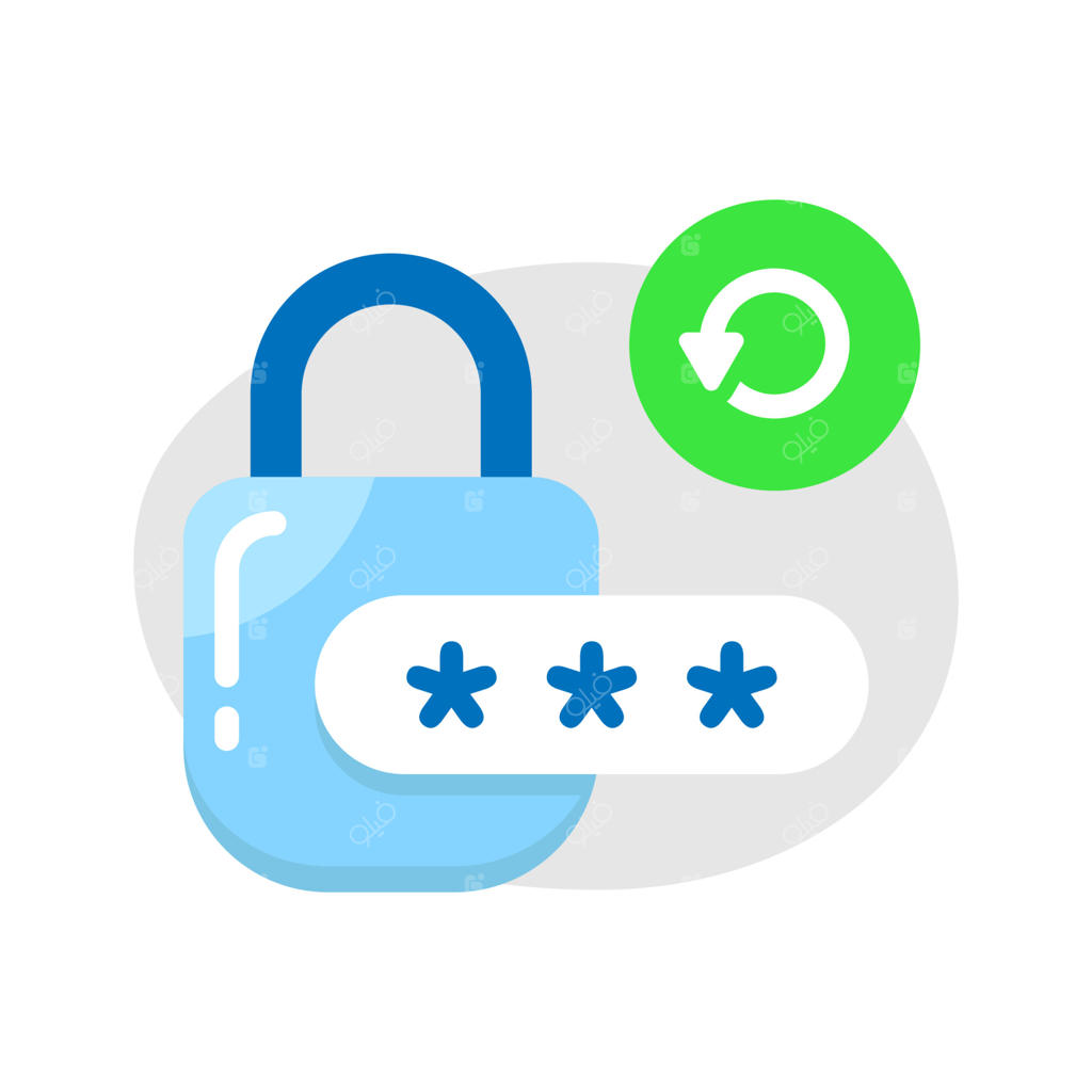 تصویرسازی مفهومی تغییر منظم رمز عبور با طراحی فلت وکتور EPS10؛ المان گرافیکی مدرن برای لندینگ پیج، وضعیت خالی (Empty State)، اینفوگرافیک و آیکون