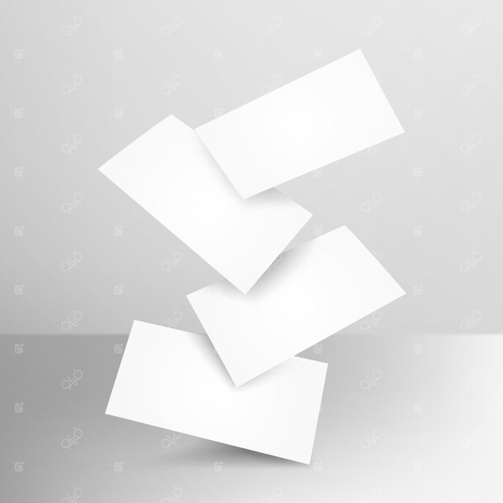 قالب کارت ویزیت واقع‌گرایانه سقوط کننده. تصویر برداری.