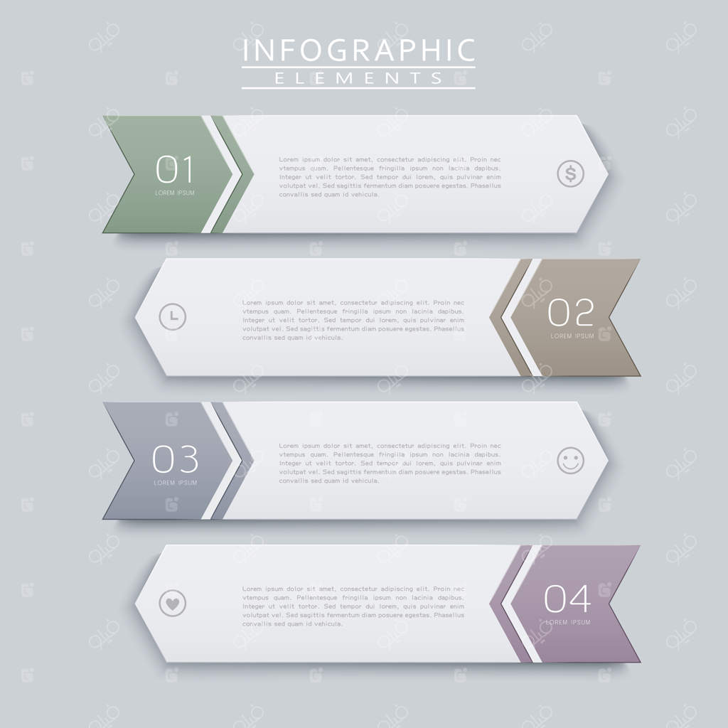 طراحی اینفوگرافیک ساده با عناصر فلش‌دار