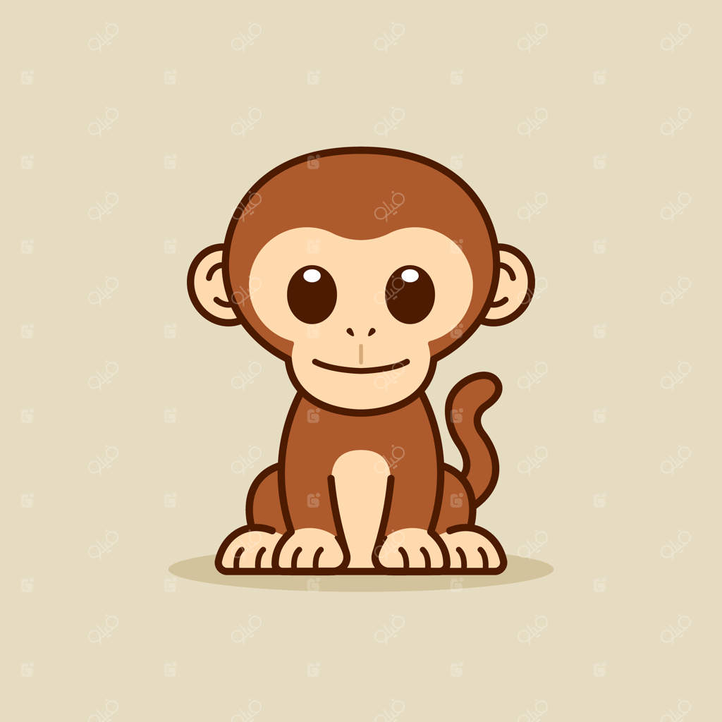 تصویر بامزه از یک میمون نشسته