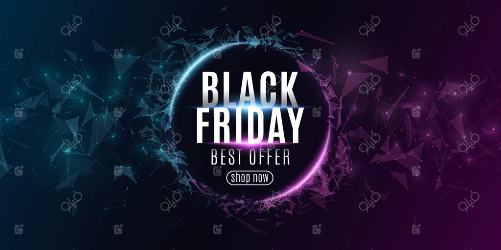 بنر انتزاعی وب برای حراج جمعه سیاه.