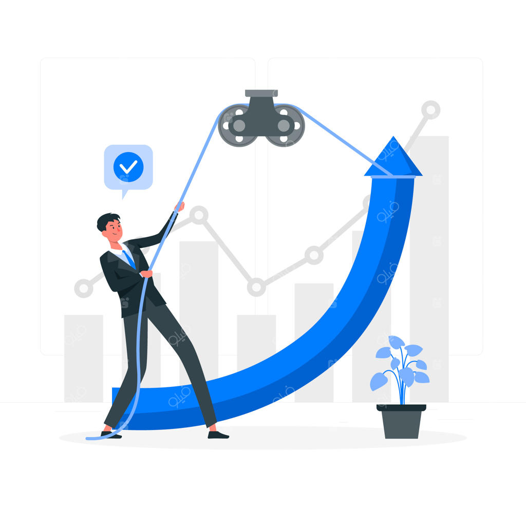 تصویرسازی مفهوم هدایت فلش به سمت بالا