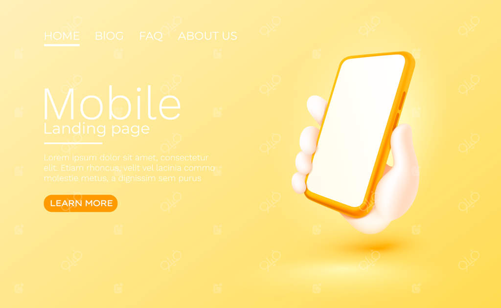 دست در حال نگه داشتن گوشی هوشمند با صفحه نمایش خالی - مدل مدرن وکتور