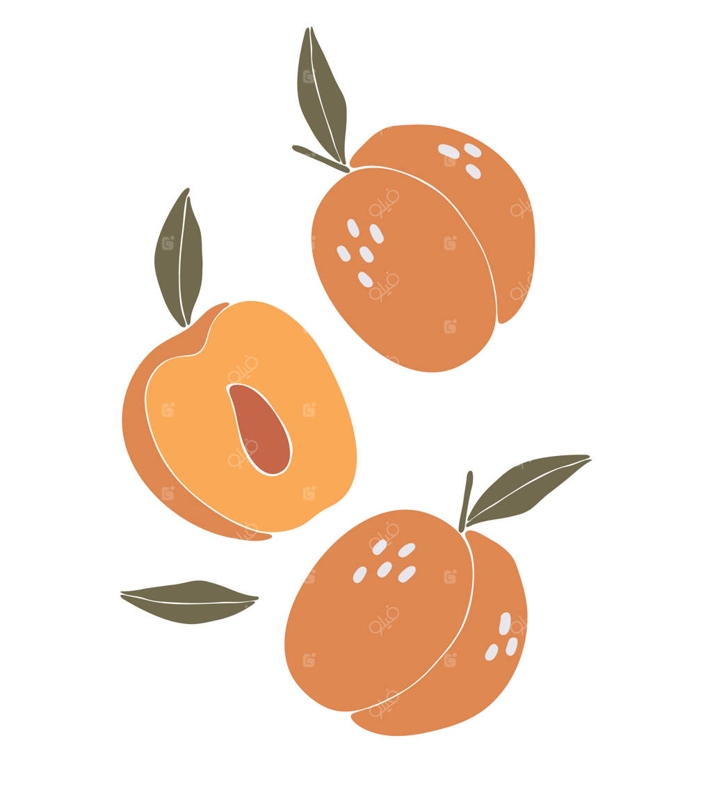 طرح مفهومی نقاشی بوهویی از میوه هلو