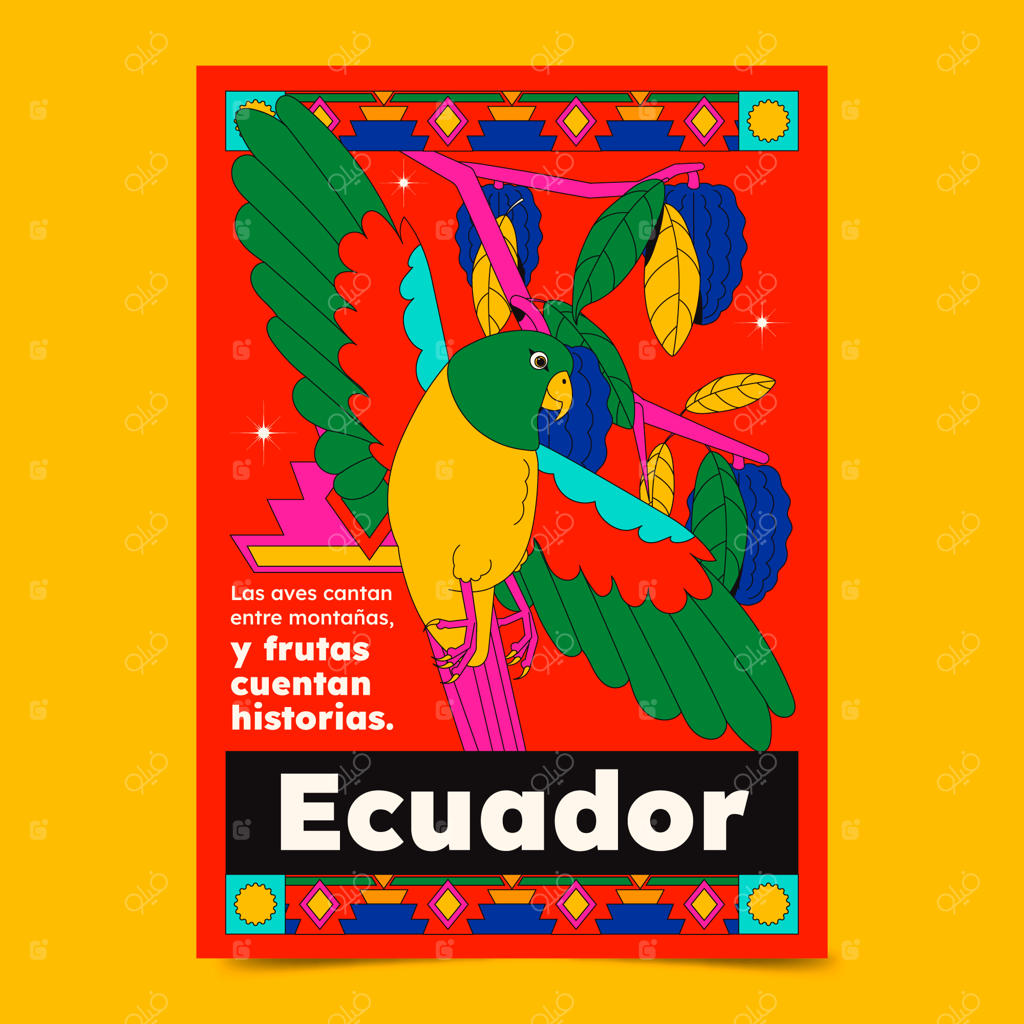 پوستر طوطی اکوادوری: حیات‌وحش و داستان‌ها