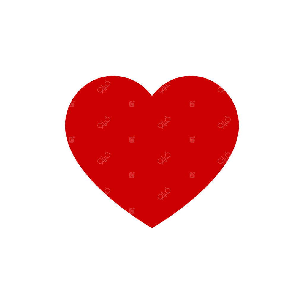 طرح قلب قرمز نماد عشق، جداشده در پس‌زمینه سفید